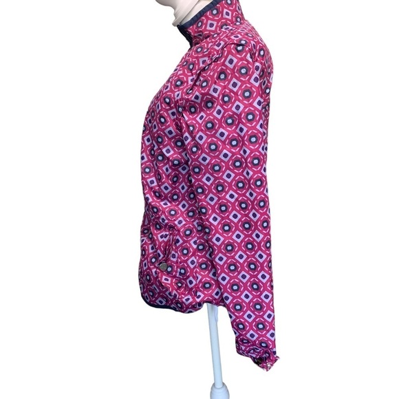 Izod Golf Pinkish Purple Geometric Print Full Zip Windbreaker Jacket - Picture 7 of 9
